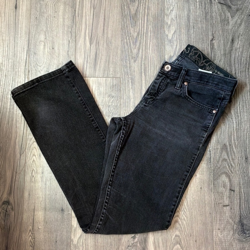 Wrangler Q-Baby Ultimate Riding Jeans Black Bootcut Mid Rise WRQ20BL Size 5/6x32